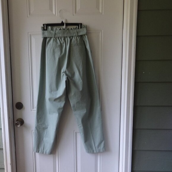 Steve Madden paper bag waist pants size M, 100% cotton, Misty Jade, NWT, soft - Picture 4 of 16